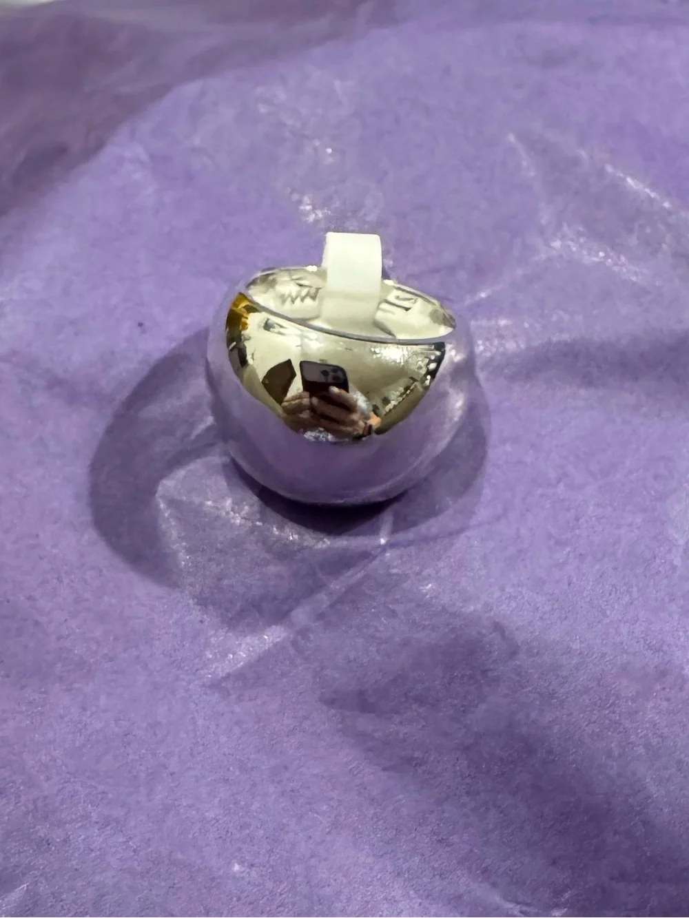 Melinda Maria Polished Silver Dome Ring - 6